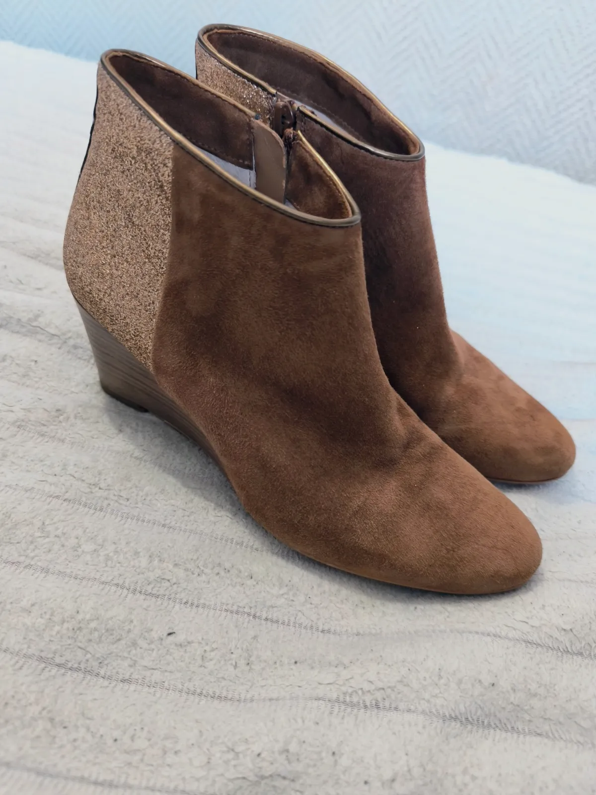 Bottines en daim et paillettes marron et or Mellow Yellow Pointure 37  – Mellow Yellow – taille EU 37 8
