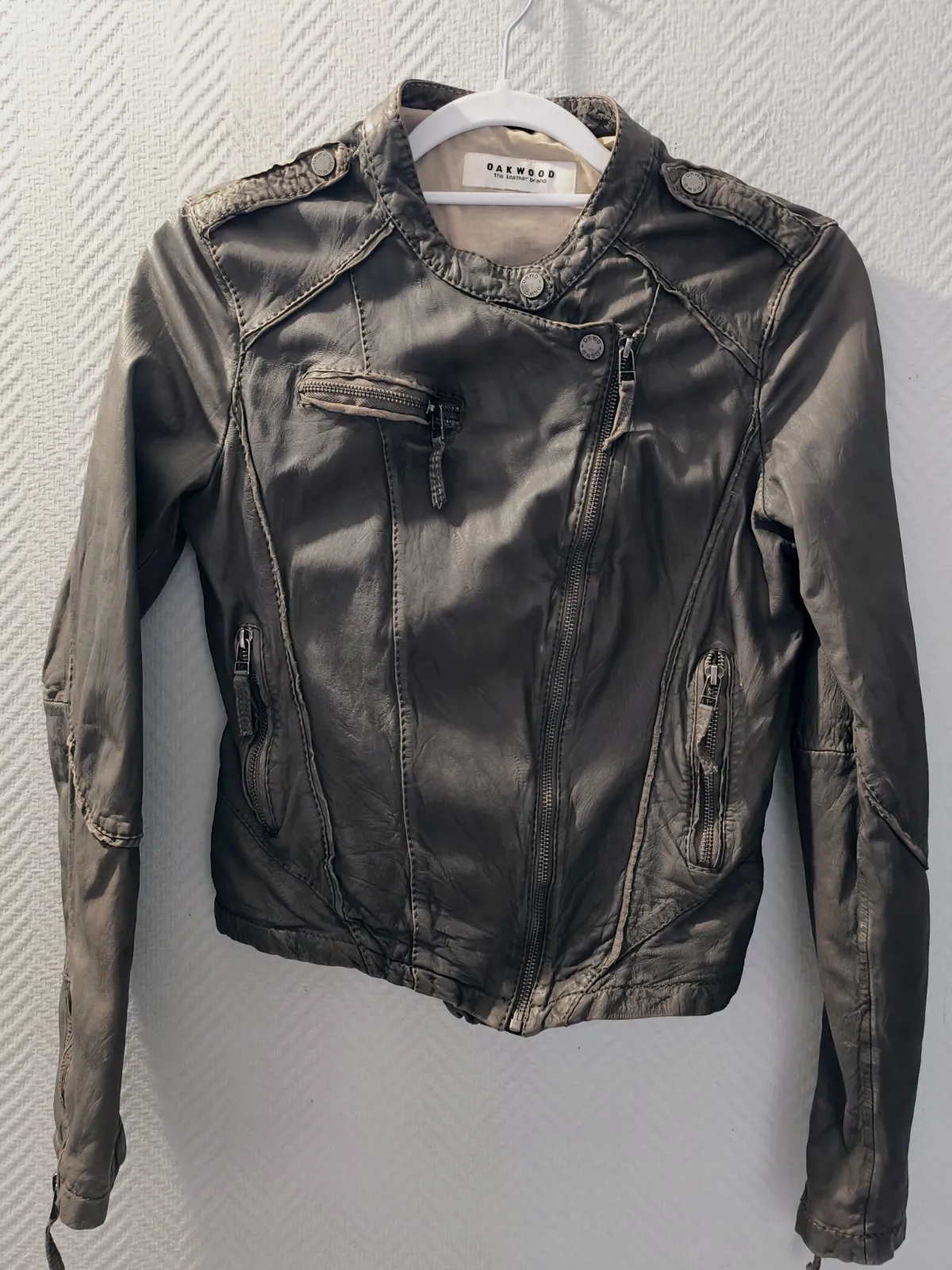 Perfecto en cuir taupe Oakwood T M ou 38 – Oakwood – taille M 3