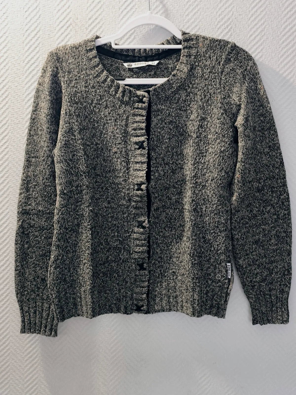 Gilet Cardigan maille en laine gris chiné Bonobo T M ou 38