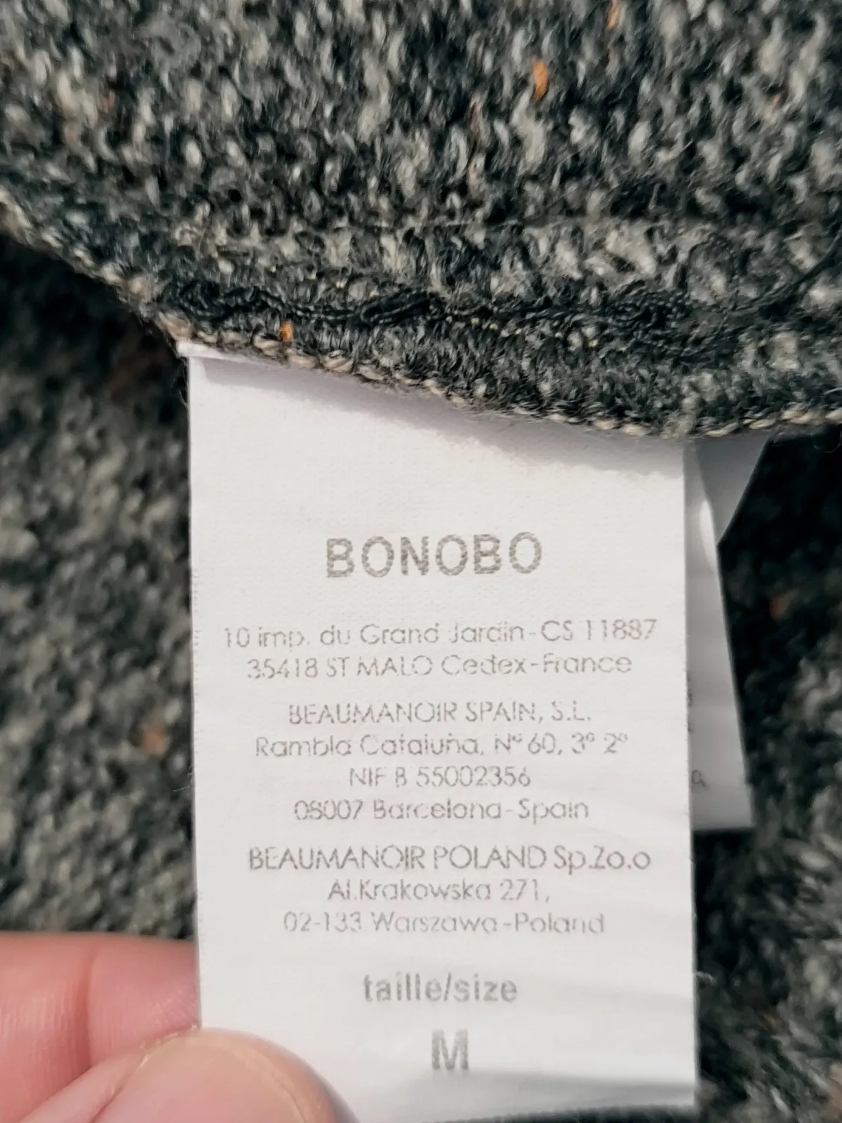 Gilet Cardigan maille en laine gris chiné Bonobo T M ou 38 – Bonobo – taille M 7