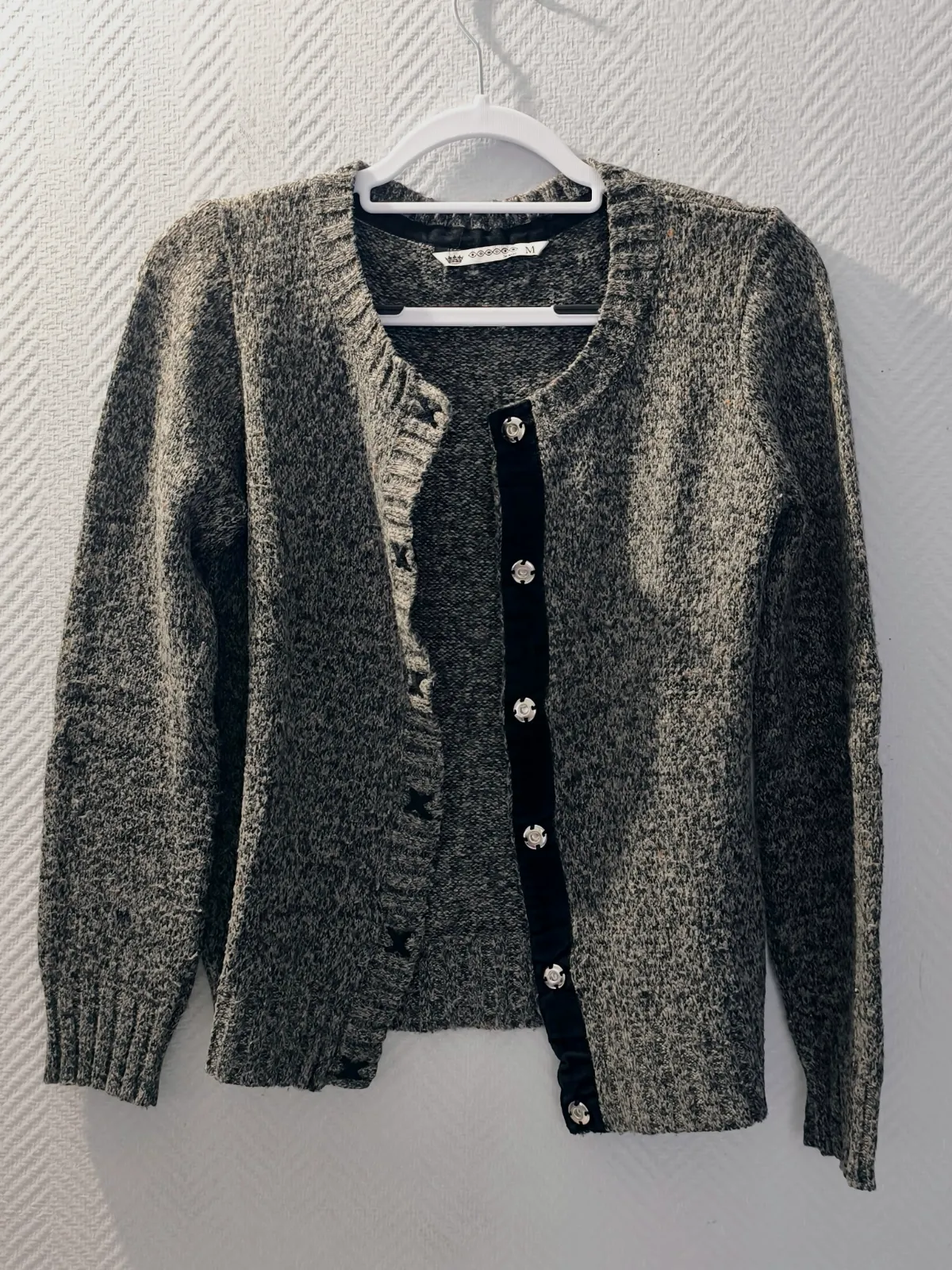 Gilet Cardigan maille en laine gris chiné Bonobo T M ou 38 – Bonobo – taille M 2