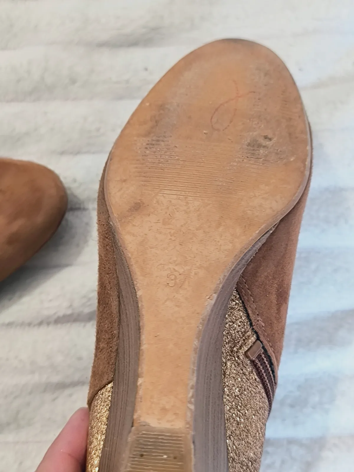 Bottines en daim et paillettes marron et or Mellow Yellow Pointure 37  – Mellow Yellow – taille EU 37 7