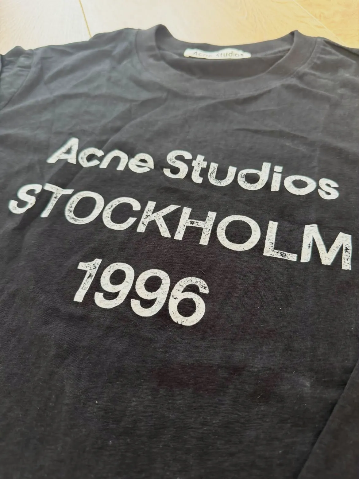Acne Studios Stockholm 1996 t-shirt noir manches longues logo designer  – Acne Studios – taille S 2