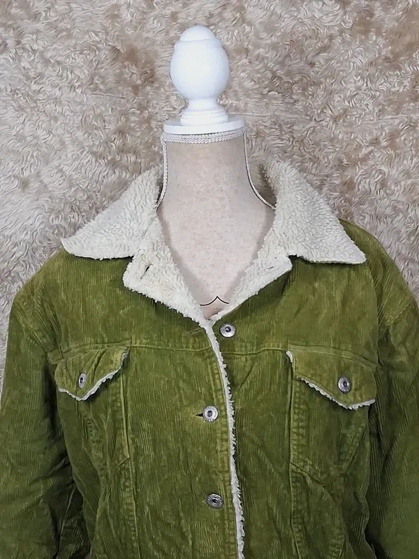 Veste Trafaluc Active velours côtelé kaki taille M doublée écru – Trafaluc – taille M 5