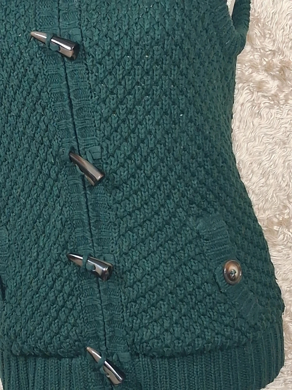 Gilet long sans manches Clockhouse vert capuche fourrure taille L – Clockhouse – taille L / 40 / 12 3