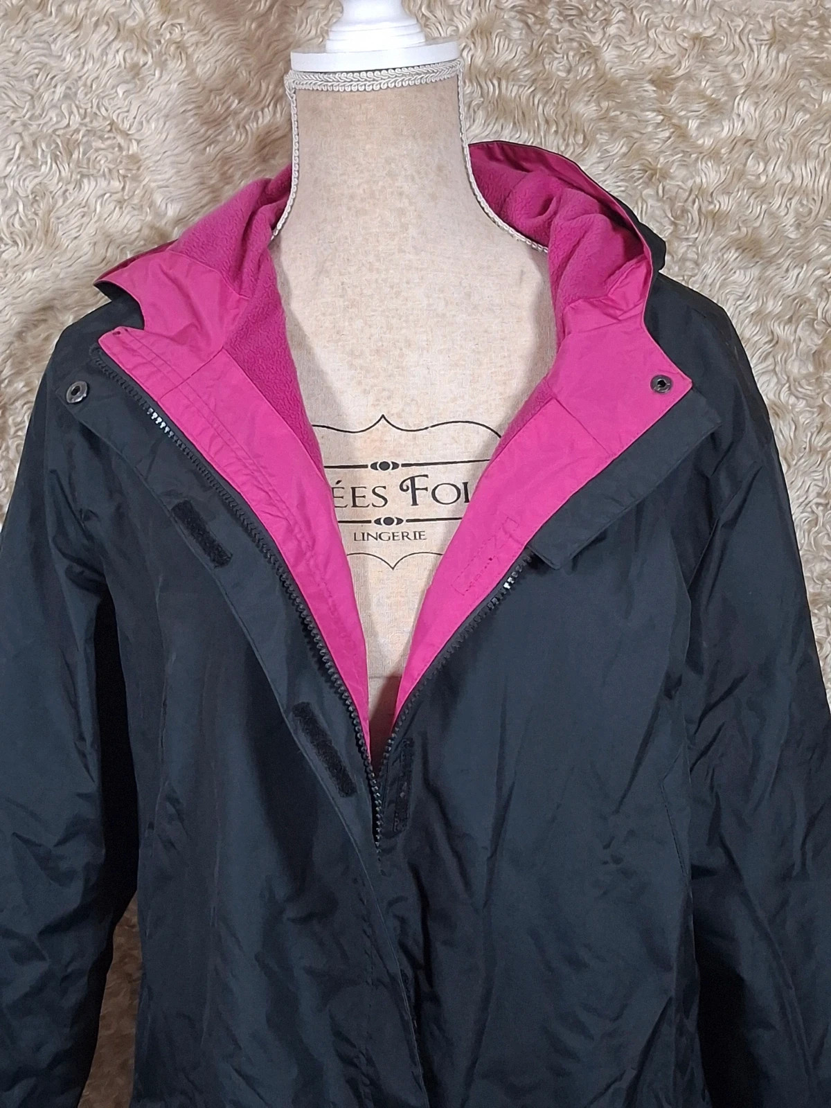 Veste chaude Oxyg’N noire et rose à capuche taille L – oxyg'n – taille L / 40 / 12 2