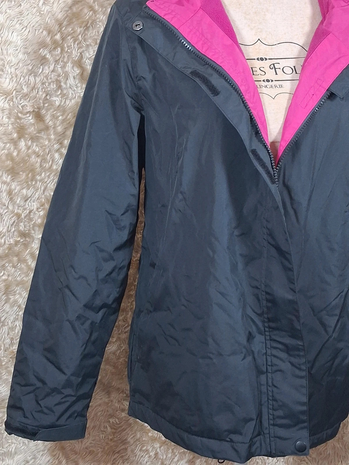 Veste chaude Oxyg’N noire et rose à capuche taille L – oxyg'n – taille L / 40 / 12 3