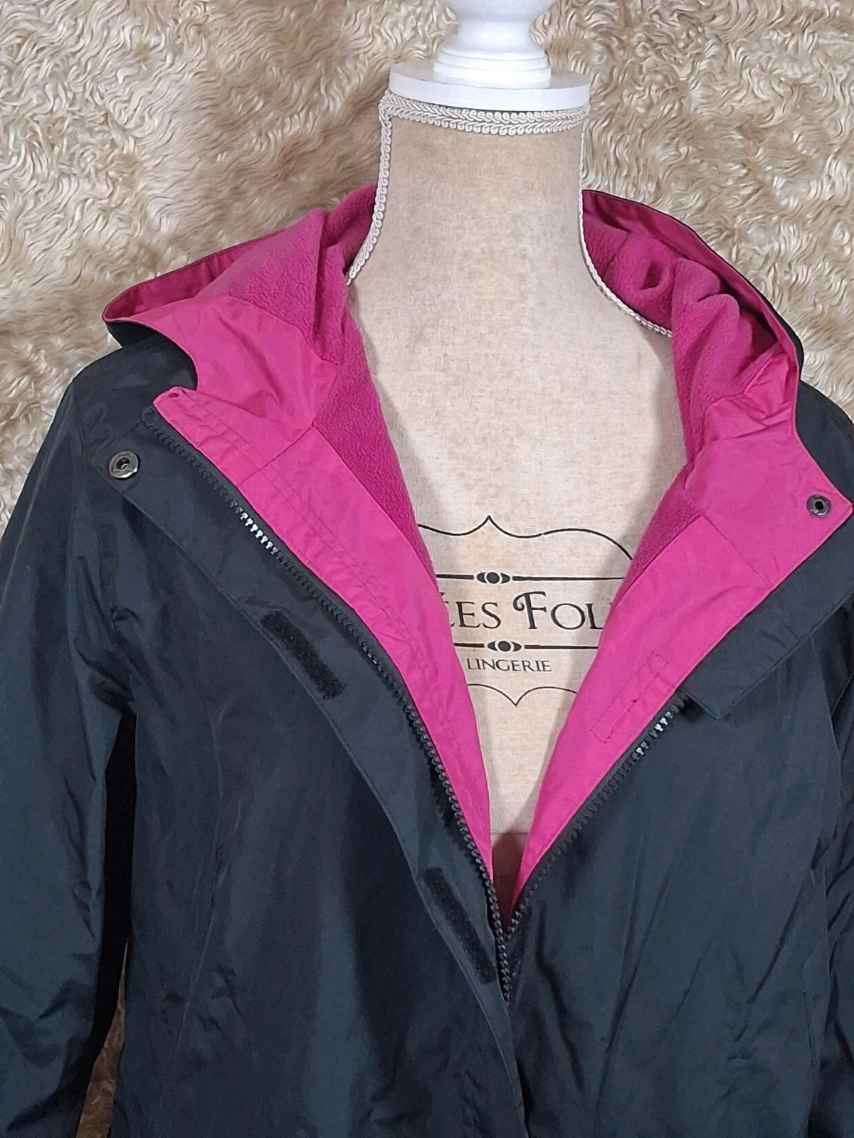 Veste chaude Oxyg’N noire et rose à capuche taille L – oxyg'n – taille L / 40 / 12 5