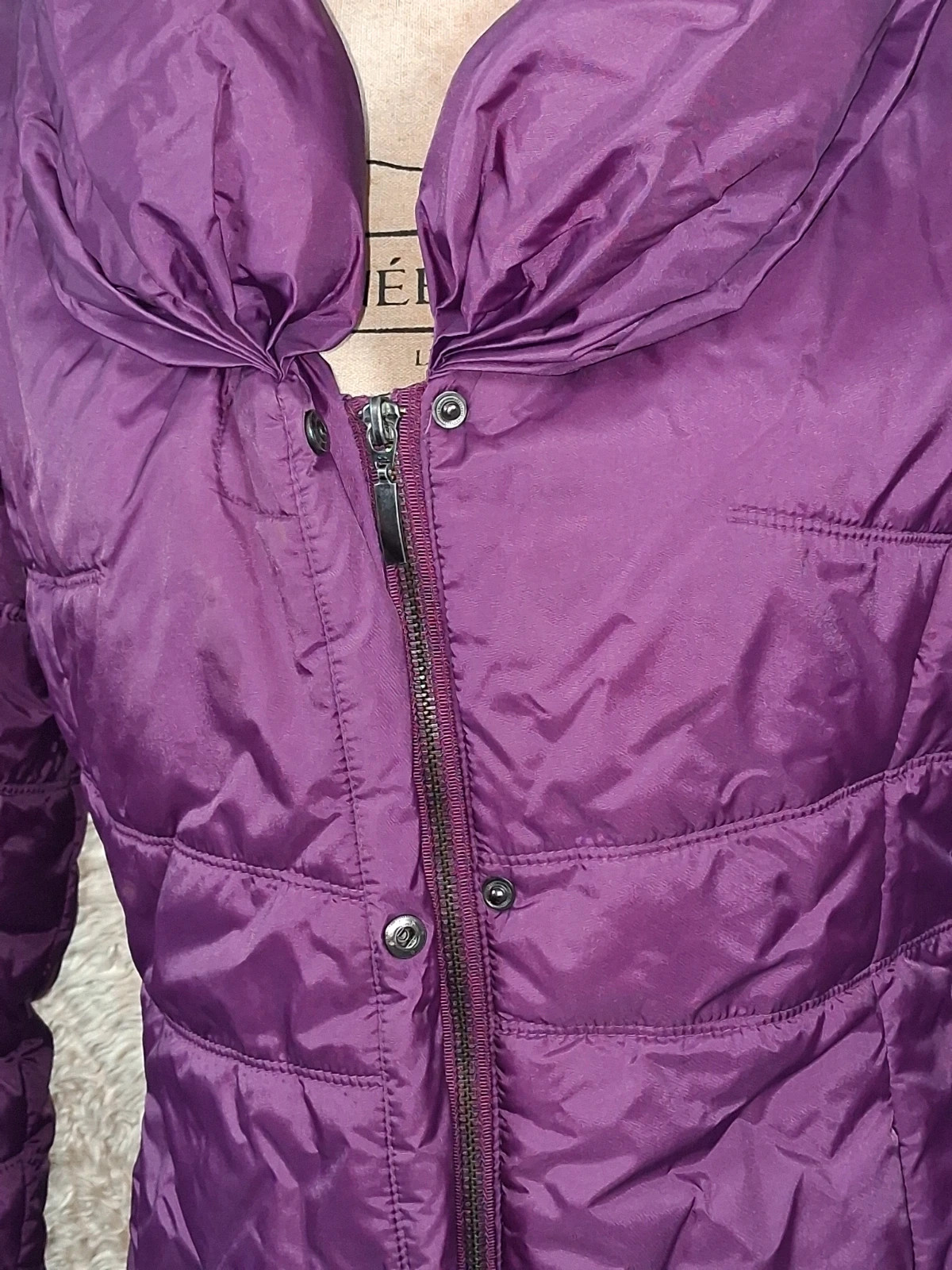 Doudoune longue Jacqueline Riu violette prune taille 1 – Jacqueline Riu – taille S / 36 / 8 5