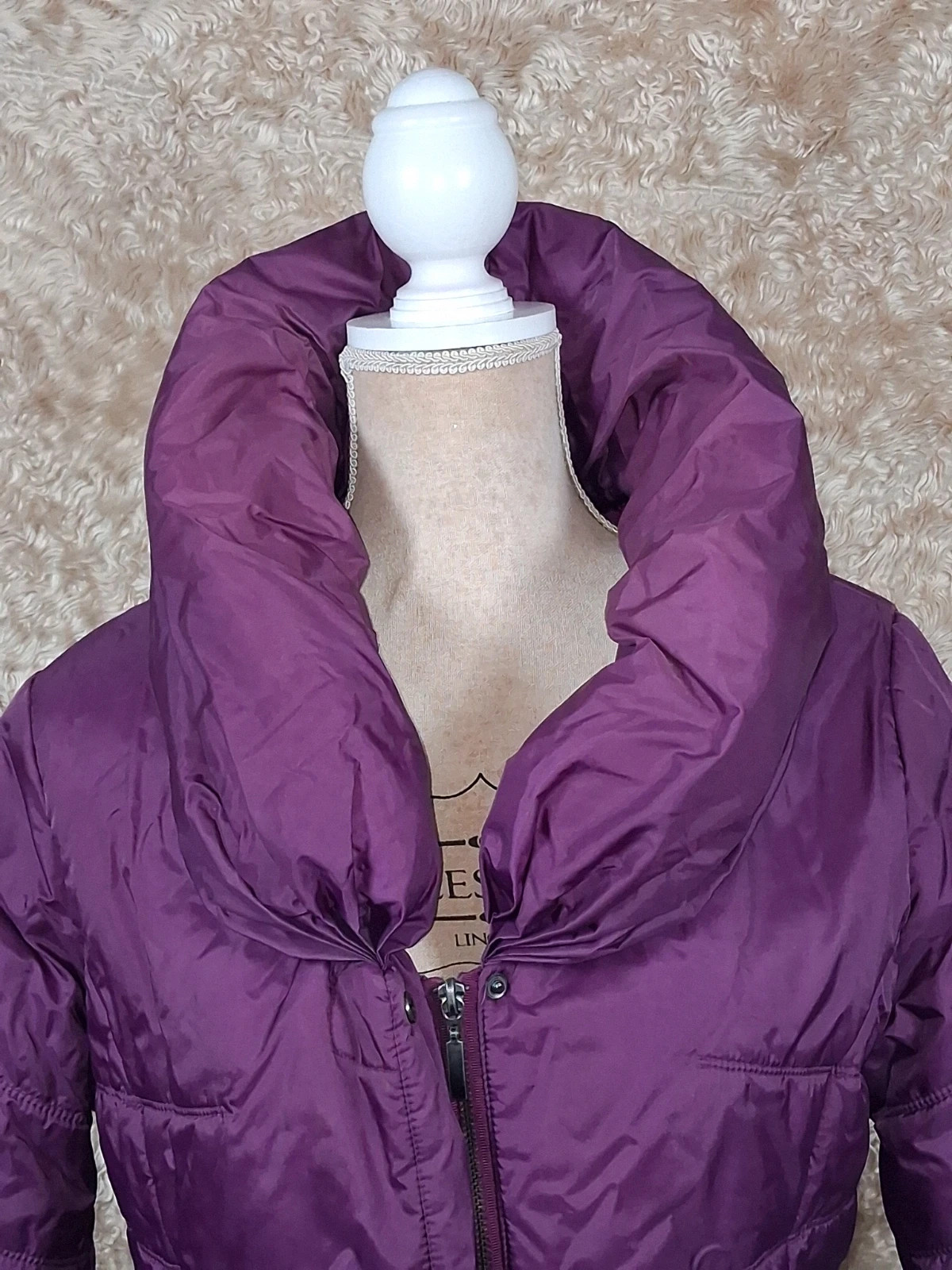 Doudoune longue Jacqueline Riu violette prune taille 1 – Jacqueline Riu – taille S / 36 / 8 4