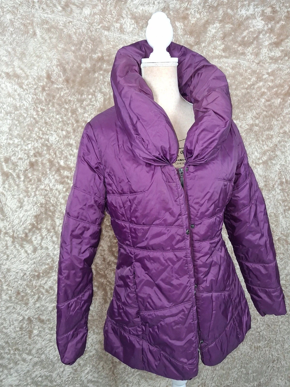 Doudoune longue Jacqueline Riu violette prune taille 1 – Jacqueline Riu – taille S / 36 / 8 2