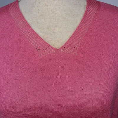 Fileuse d'Arvor Pull Femme T5 XL XXL Rose Framboise Fuchsia Maille Fine Col V Grande Taille – Fileuse d'Arvor – taille XL / 42 / 14 3