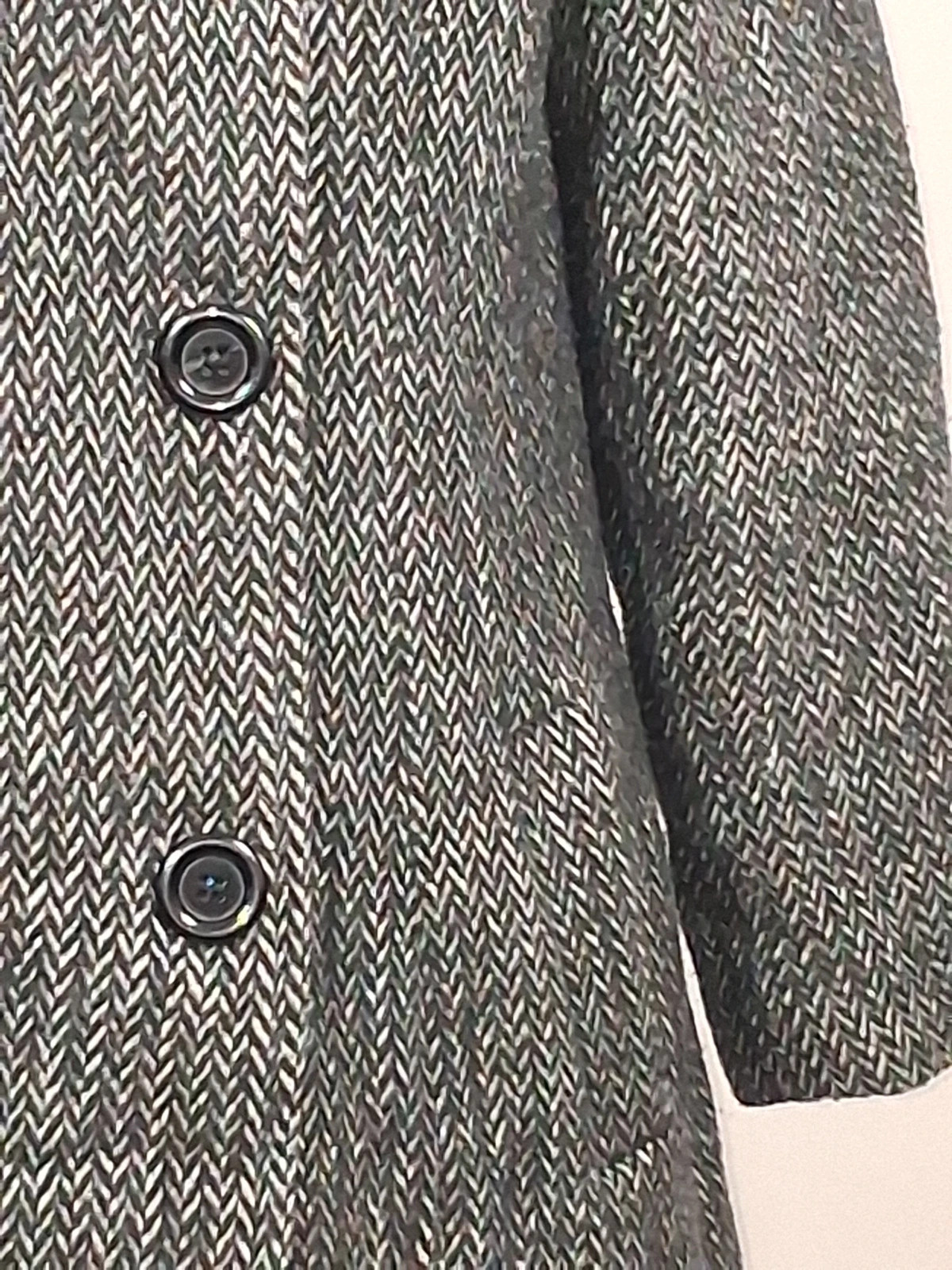 Manteau Mim Femme T42 L Gris Chiné Chevrons Double Boutonnage Col Montant Chic Hiver – Mim – taille L / 40 / 12 4