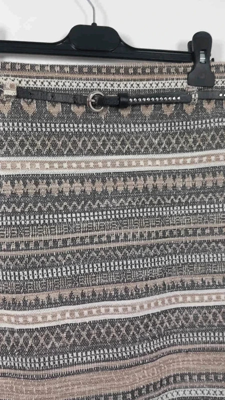 Armand Thierry Jupe T38 Droite Crayon Jacquard Beige Gris Doublée Ceinture Chic – Armand Thiery – taille S / 36 / 8 2