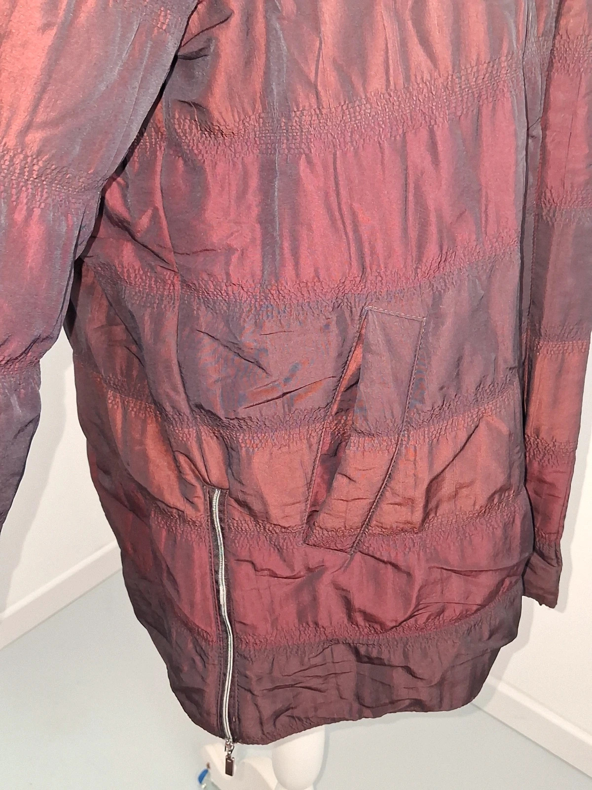 Doudoune mi-longue bordeaux irisée matelassée taille 42 – taille L / 40 / 12 5