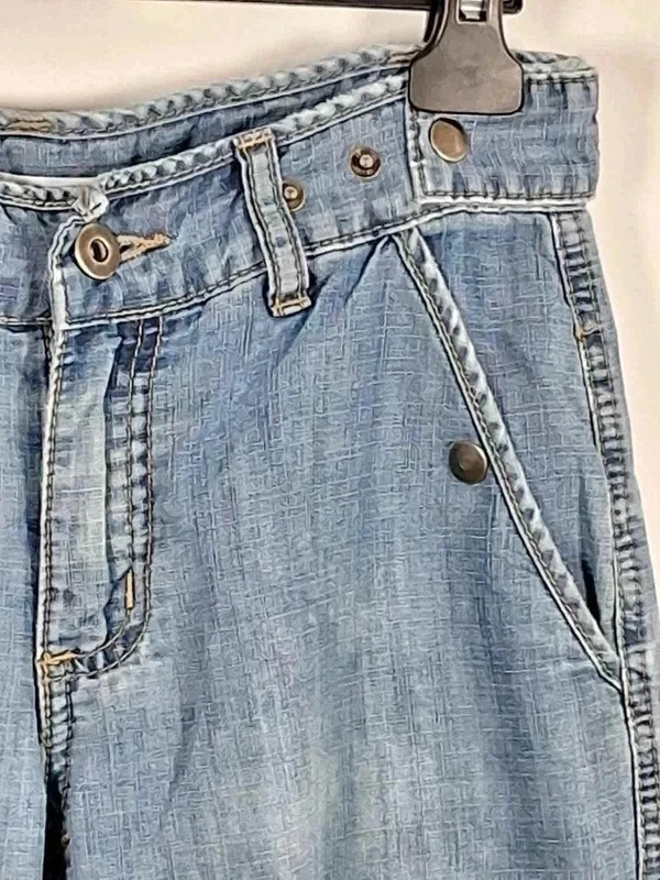 Pantalon Cargo Parachute MIM T34 Denim Bleu Clair Y2K – Mim – taille XXS / 32 / 4 5