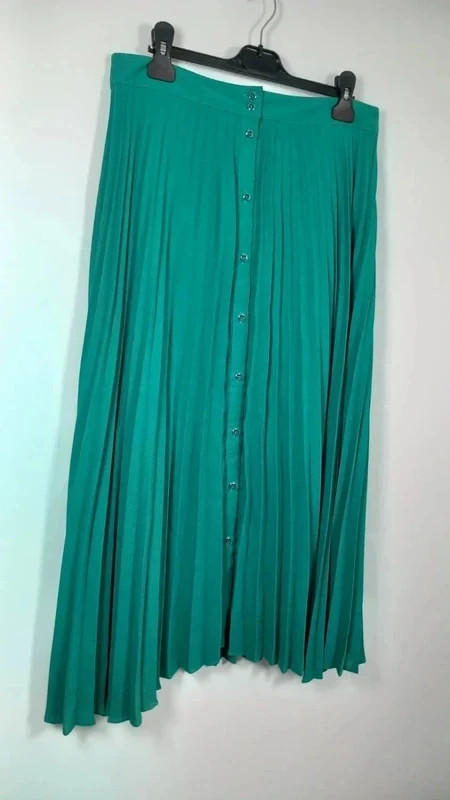 Jupe Cache Cache T40 Plissée Vert Émeraude Boutonnée Rétro Chic – Cache Cache – taille M / 38 / 10 3