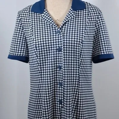 Robe Phildar T48 Chemise Midi Vintage Rétro Bleu Marine & Blanc – Phildar – taille XXXL / 46 / 18 3