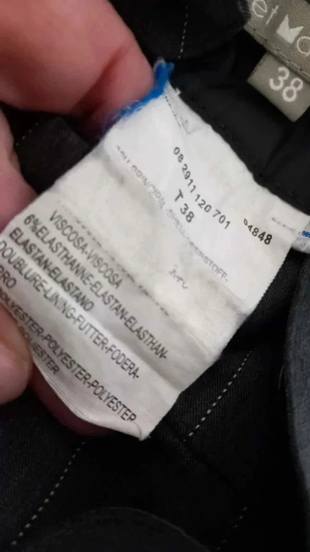 Pantalon Large T38 Bretelles Rayé Gris Anthracite Rétro Chic – ici et maintenant – taille S / 36 / 8 4
