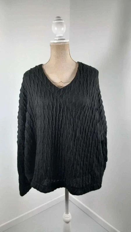 Jean Marc Philippe Pull Femme T52/54 Maille Relief Oversize Chauve-Souris Noir – Jean-Marc Philippe – taille 6XL / 52 / 24 2