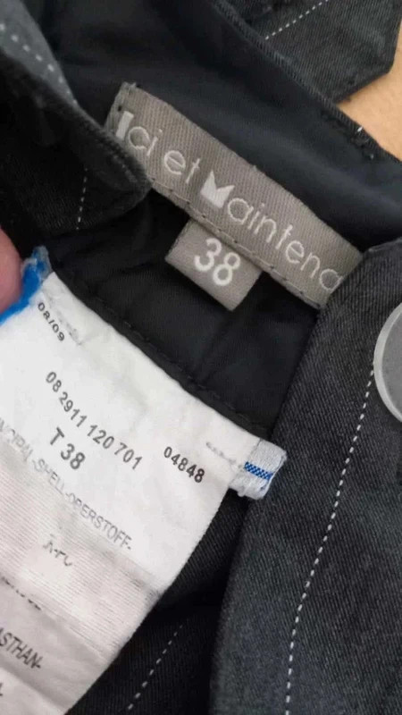 Pantalon Large T38 Bretelles Rayé Gris Anthracite Rétro Chic – ici et maintenant – taille S / 36 / 8 5