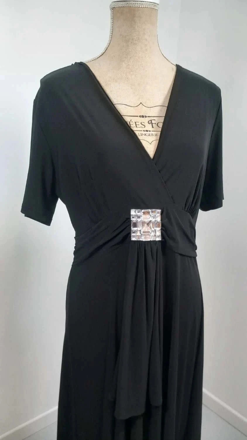 Robe de Soirée Noire Damart Chic - Neuve - Taille 42 (Extensible) – Damart – taille XL / 42 / 14 2