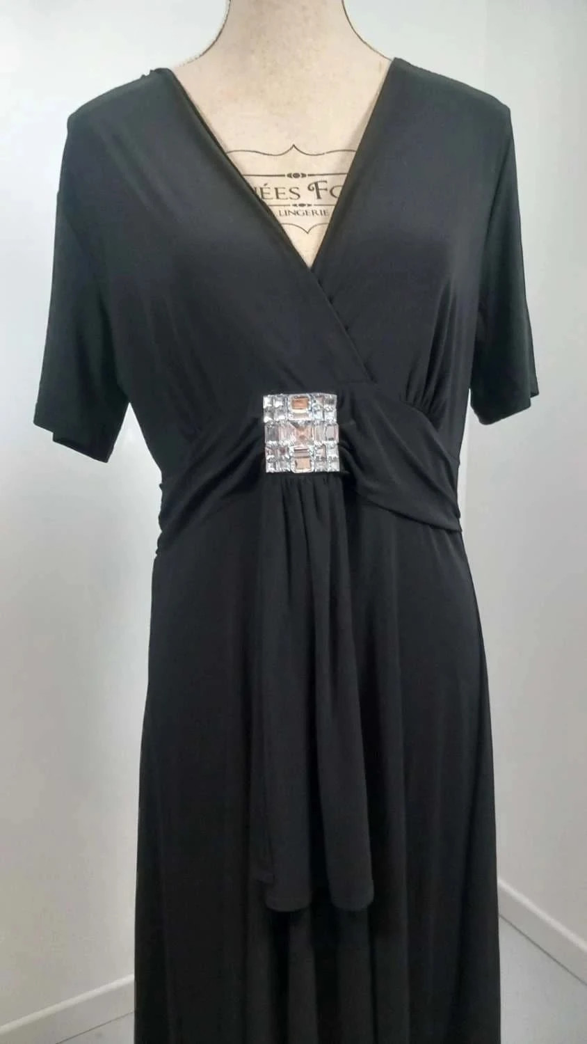 Robe de Soirée Noire Damart Chic - Neuve - Taille 42 (Extensible) – Damart – taille XL / 42 / 14 4