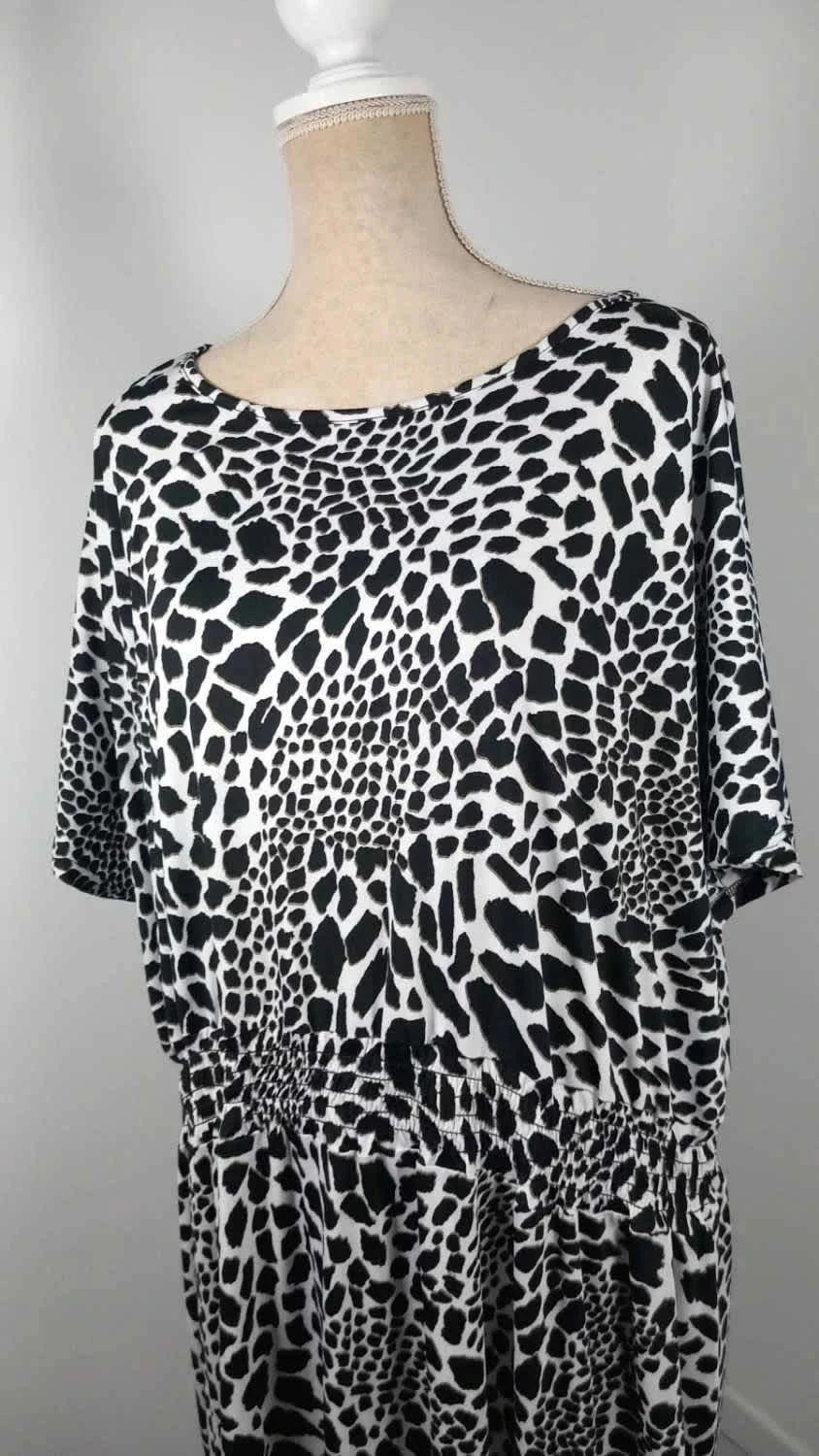 💙 Robe Fluide Imprimé Animalier - DAXON - Taille 52/54/56 – Daxon – taille 7XL / 54 / 26 2