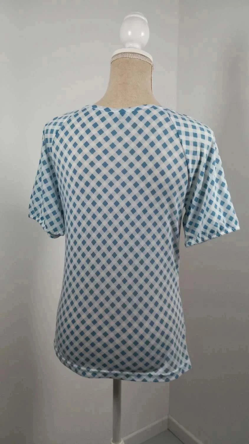 top caroll vichy bleu et blanc à volants - taille 40 - très bon état – Caroll – taille L / 40 / 12 5