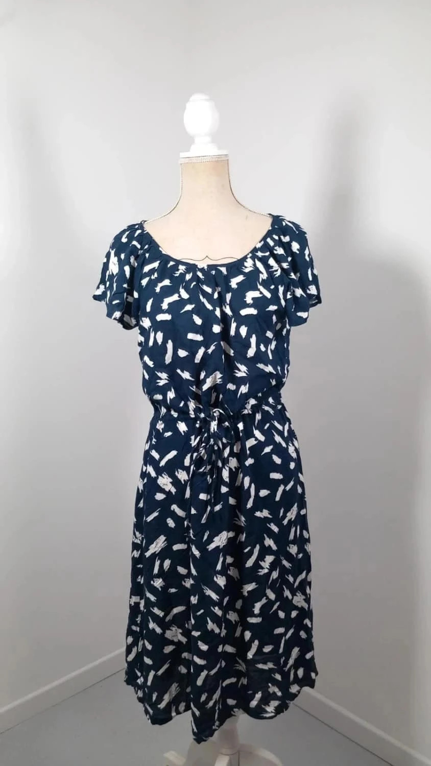 Robe d'été Up2 fashion Bleue & Blanche - Taille 40 - NEUVE - 100% Viscose