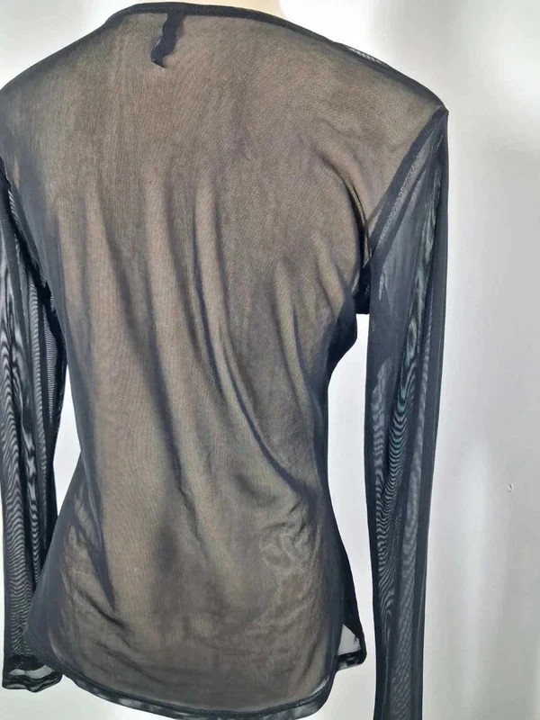 Smash! Top Femme L 40 Noir Résille Mesh Transparent Stretch Manches Longues Rock Chic – smash – taille M / 38 / 10 5