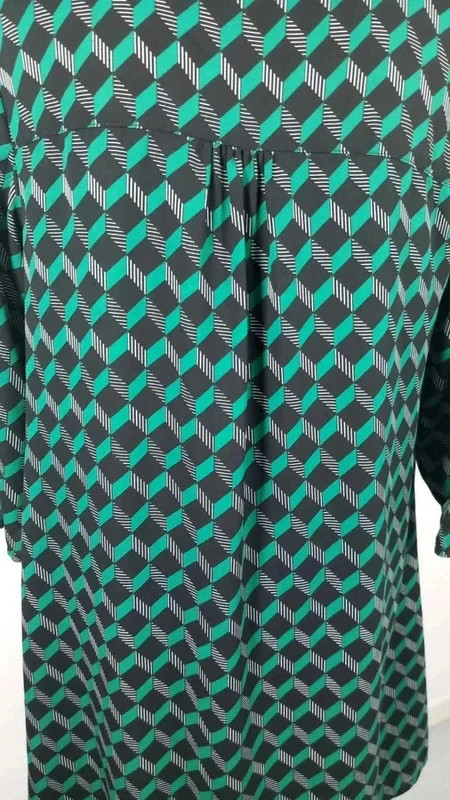 Cache Cache Robe Tunique T3 40/42 L Vert Émeraude Géométrique 3D Fluide – Cache Cache – taille M / 38 / 10 4