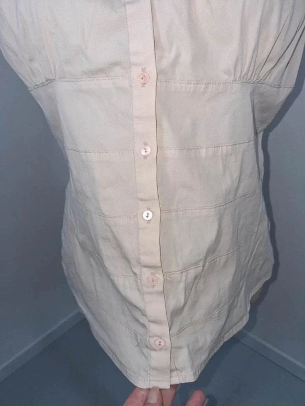 Zara Woman Chemisier Femme XL 42 Nude Beige Rosé Cintré Manches Froncées – Zara – taille XL / 42 / 14 5