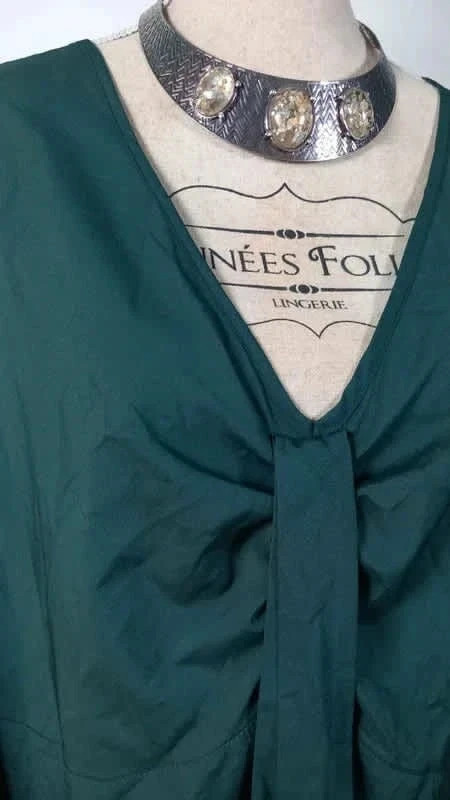 Robe Femme T50 Vert Sapin Grande Taille Polyester Élégante – taille 4XL / 48 / 20 3