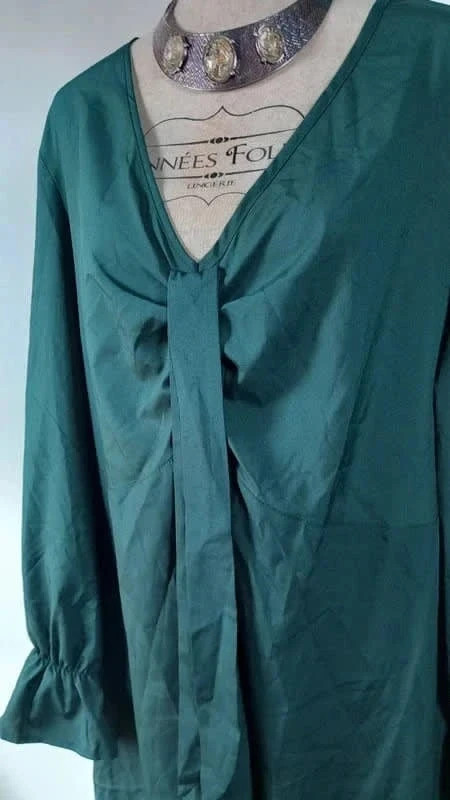 Robe Femme T50 Vert Sapin Grande Taille Polyester Élégante – taille 4XL / 48 / 20 2
