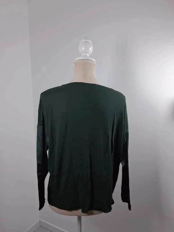 Mango Blouse Femme T M Vert Bouteille Émeraude Satinée Bi-Matière Fluide Chic – Mango – taille M / 38 / 10 5