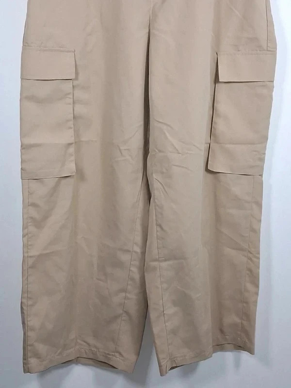 SHEIN Curve Pantalon Cargo Femme 2XL XXL T48 Beige Kaki Wide Leg Ample Streetwear – Shein Curve – taille XXL / 44 / 16 2