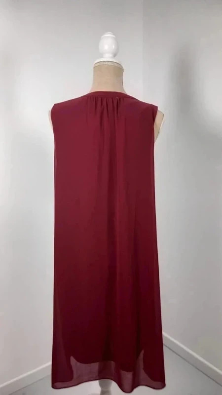 Robe Soirée T44 Bordeaux Collection Limitée Fluide Volants Cascade V Chic – Collection Limitee – taille XL / 42 / 14 5