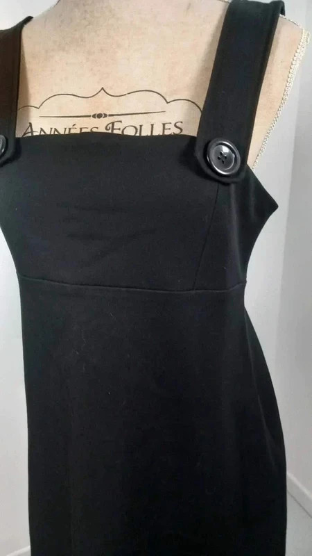 La City Robe Femme T38 Noire Petite Robe Chasuble Droite Encolure Carrée Rétro Chic – La City – taille S / 36 / 8 5