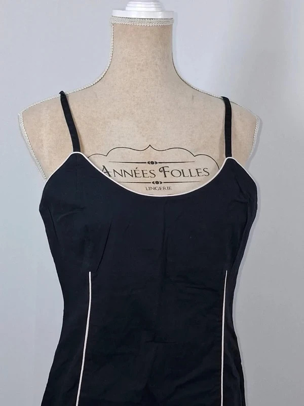 Lola Espeleta Robe T4 42 XL Noire Liseré Rose Poudré Cintrée Bretelles Réglables – Lola Espeleta – taille L / 40 / 12 2