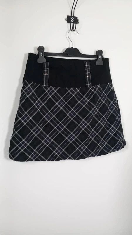 Jupe Cache Cache T38 M Carreaux Tartan Noir Gris Blanc – Cache Cache – taille S / 36 / 8 5