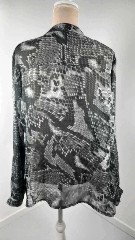 Chemisier M&S Mode T52/54 Python Gris Noir Blanc Fluide Grande Taille – M&S Mode – taille 5XL / 50 / 22 4