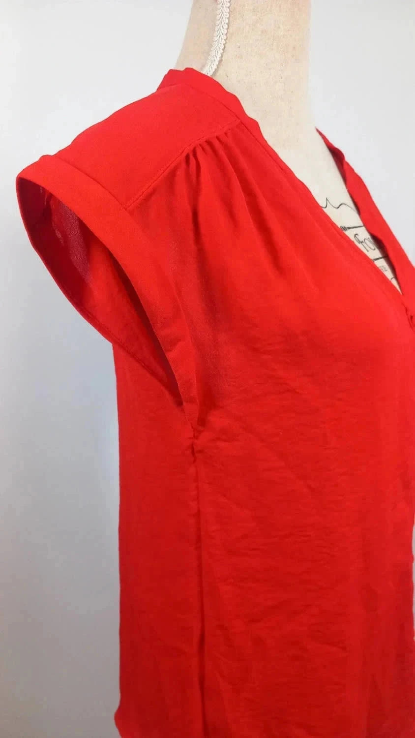 Top Chemisier Fluide Rouge Corail KIABI - Neuf - Taille S – Kiabi – taille S / 36 / 8 4