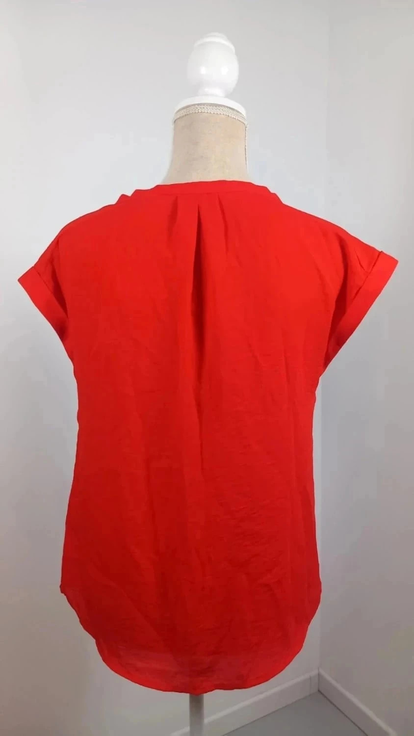 Top Chemisier Fluide Rouge Corail KIABI - Neuf - Taille S – Kiabi – taille S / 36 / 8 5