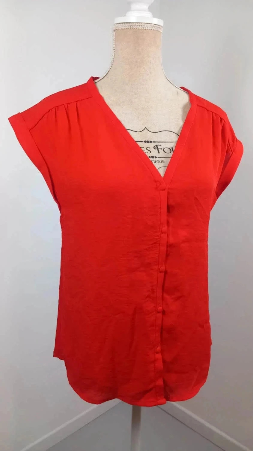 Top Chemisier Fluide Rouge Corail KIABI - Neuf - Taille S – Kiabi – taille S / 36 / 8 2