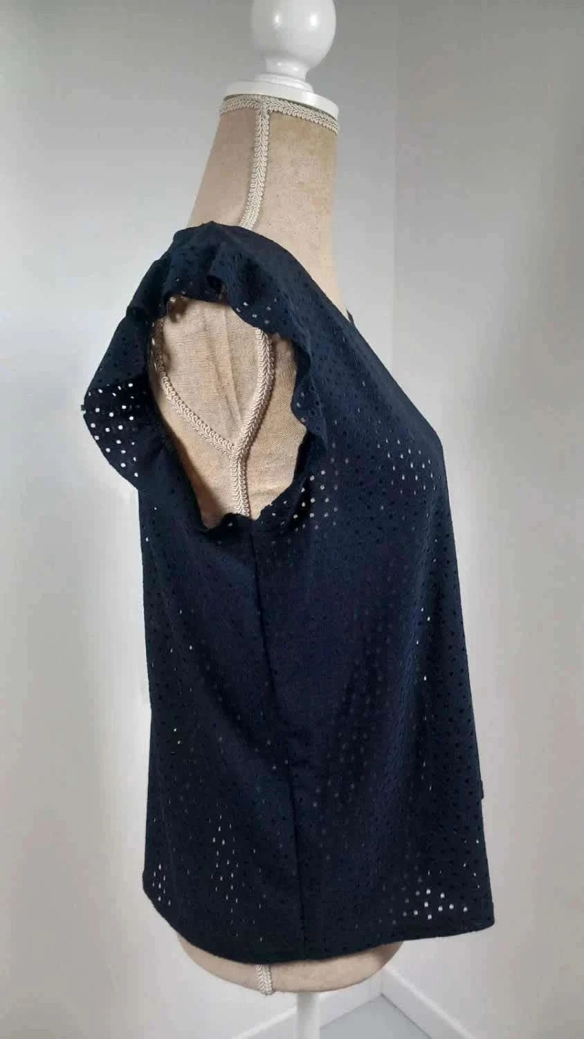 Top Marine Broderie Anglaise KIABI - Neuf - Taille L – Kiabi – taille L / 40 / 12 4