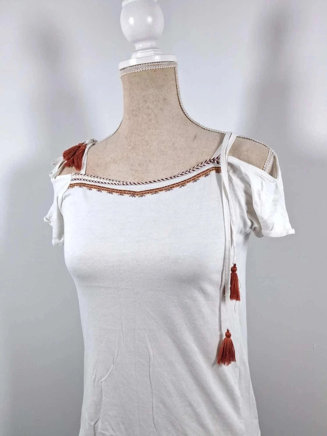 Haut blanc style bohème/ethnique Cache Cache – Taille XS – Cache Cache – taille XS / 34 / 6 5