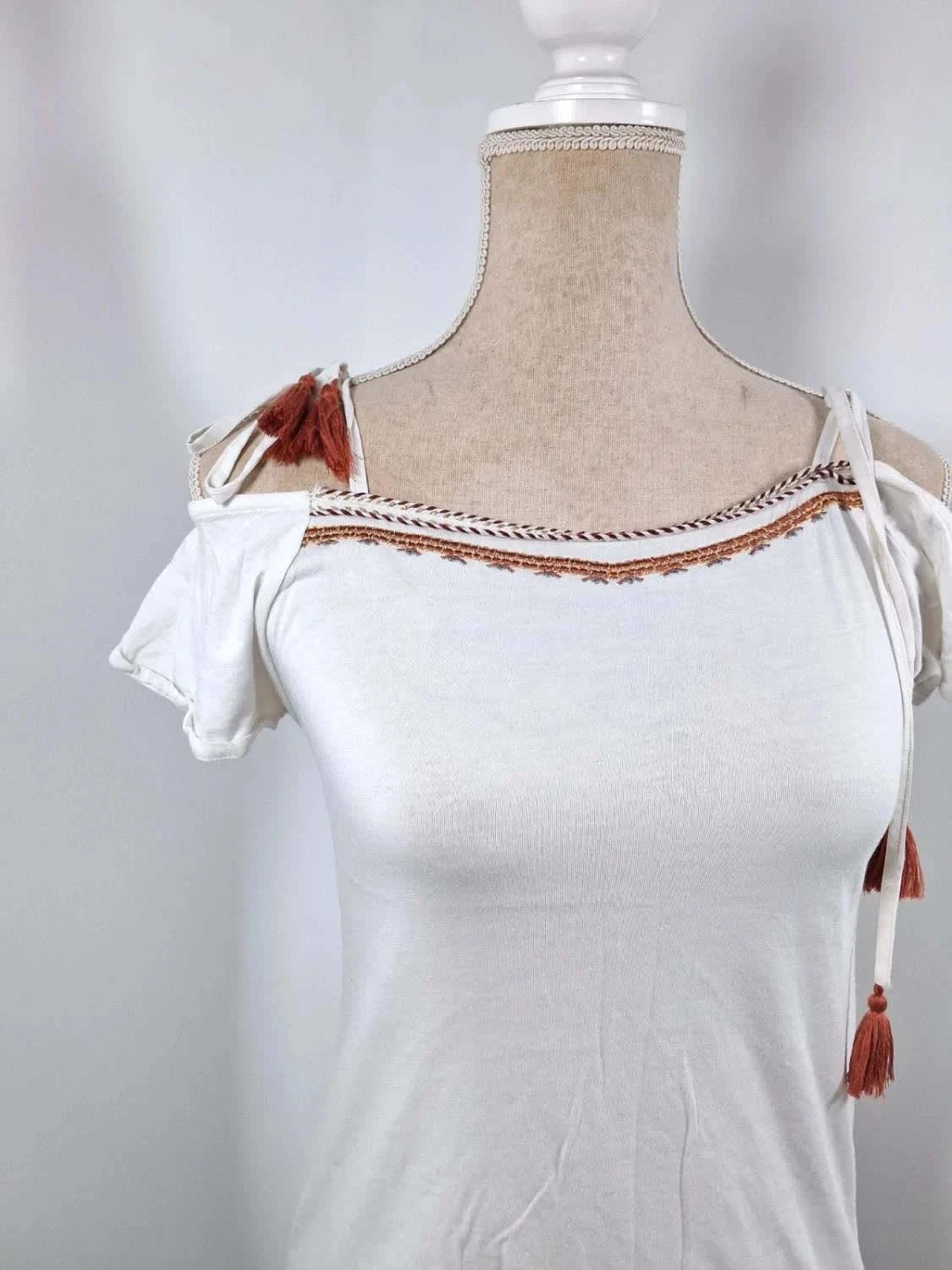 Haut blanc style bohème/ethnique Cache Cache – Taille XS – Cache Cache – taille XS / 34 / 6 4
