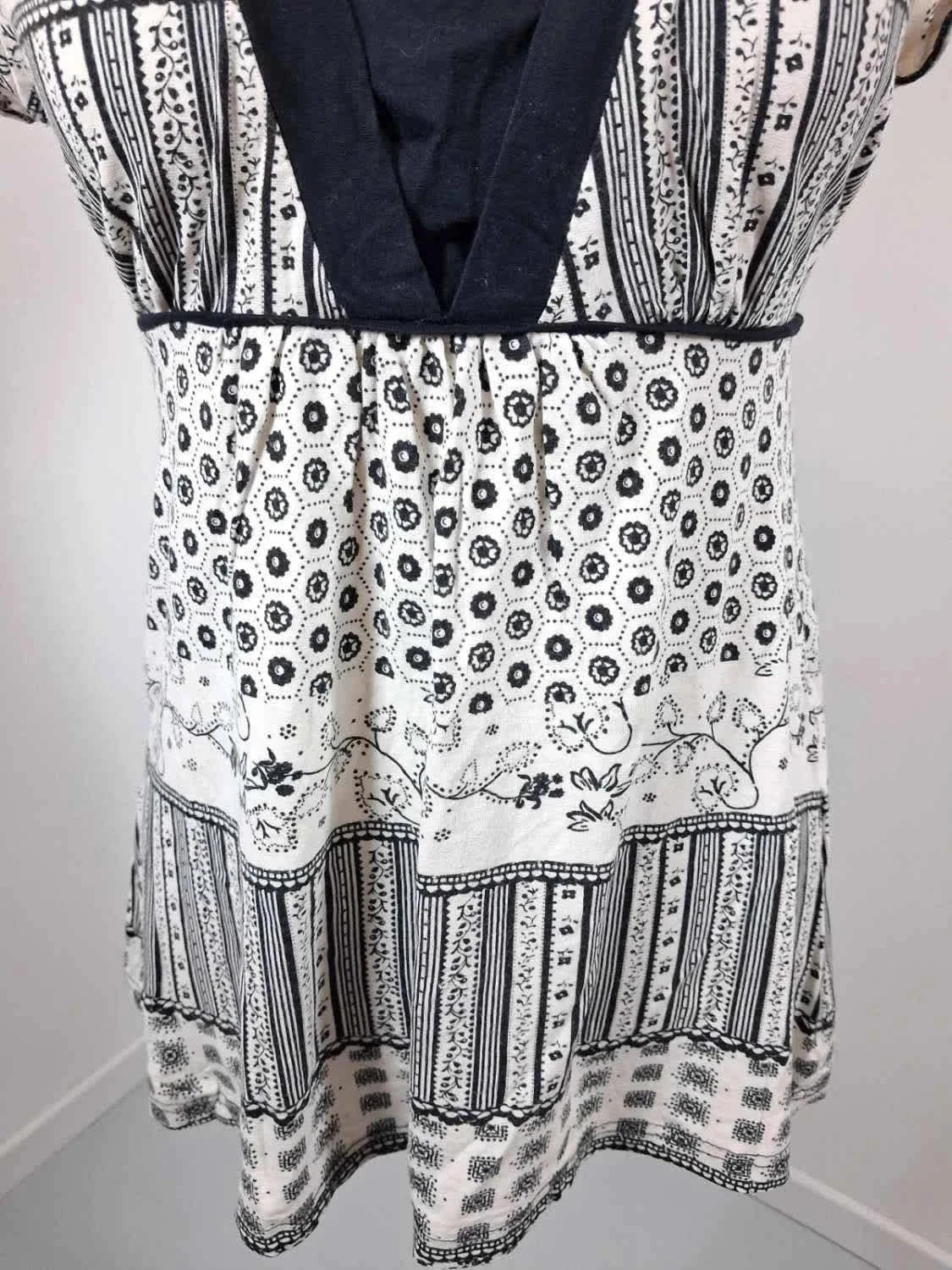 Tunique Fluide Defimode – Style Bohème Chic Noir & Blanc – Taille M – Defi Mode – taille M / 38 / 10 4