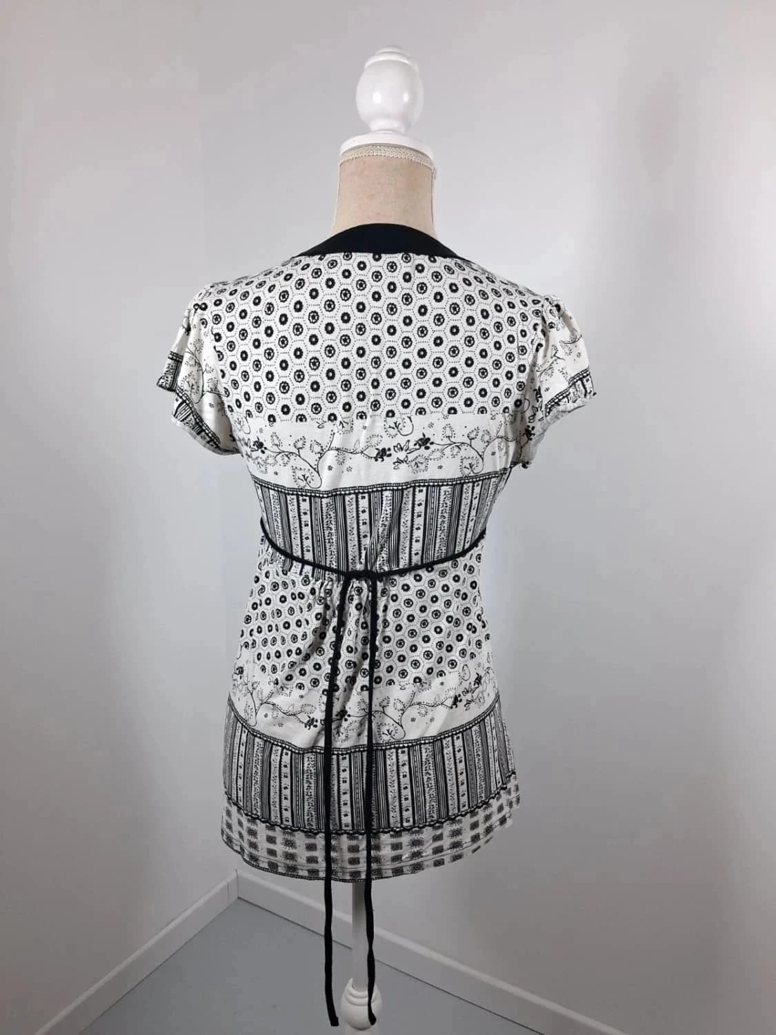 Tunique Fluide Defimode – Style Bohème Chic Noir & Blanc – Taille M – Defi Mode – taille M / 38 / 10 5